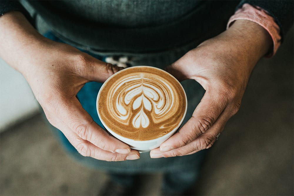 Milk texturing and latte art practice