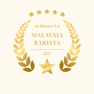 1st runner up malaysia barista 2017 award