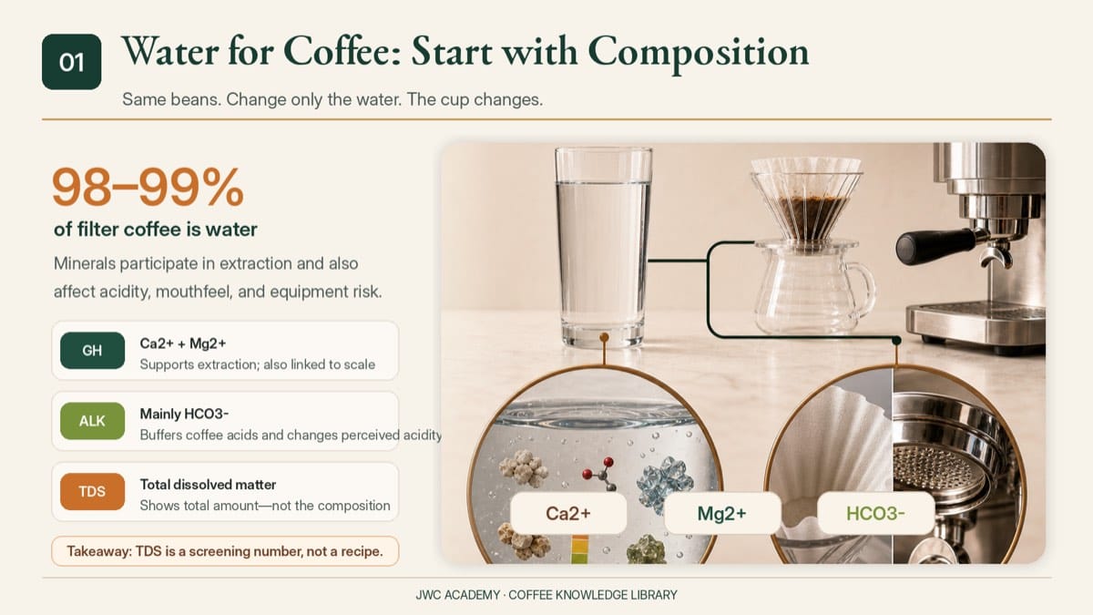 Water for coffee guide: how minerals decide the cup