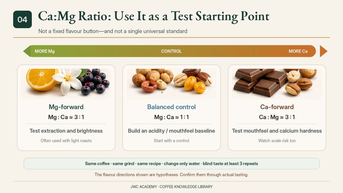 Coffee flavour spectrum from magnesium-bright to calcium-full
