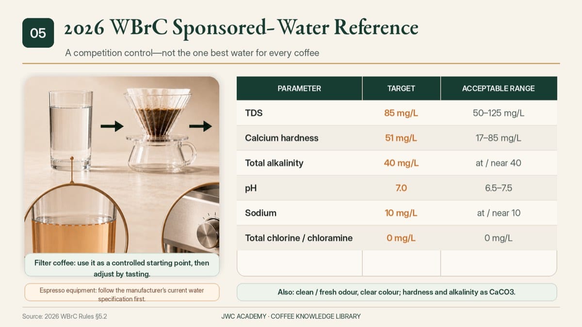 WBrC coffee competition reference water target values