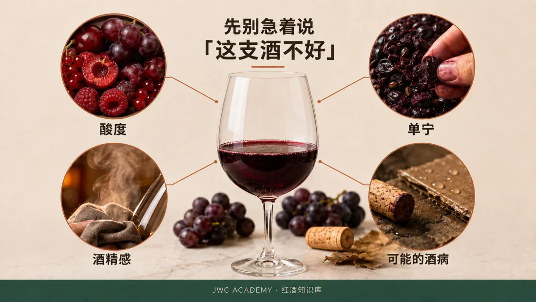酸 / 涩 / 酒精 / fault 四路诊断