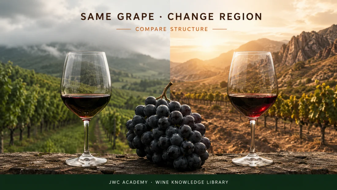Fix the grape, change only the region for an A/B