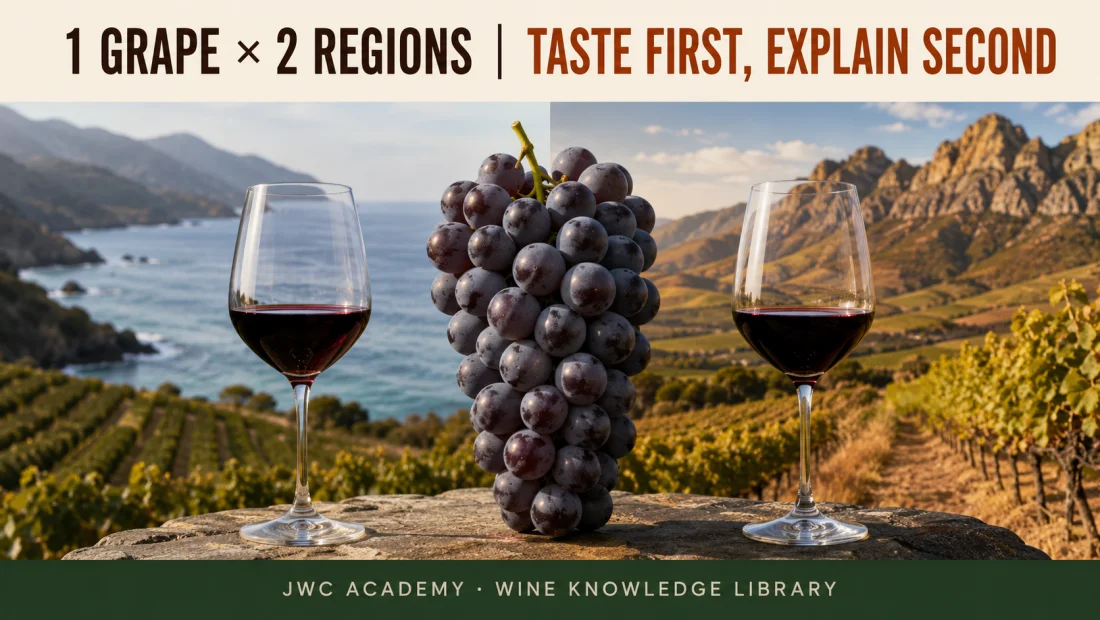 One grape, two regions, side by side