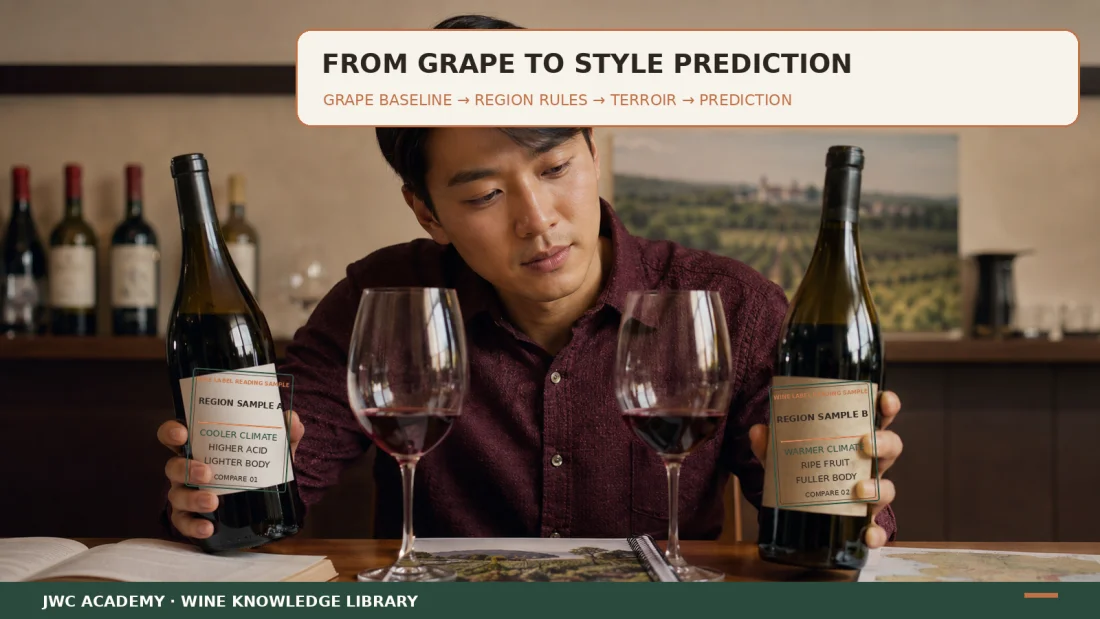 Grape and senses first, then region and terroir