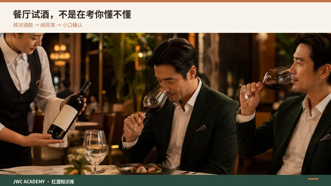 确认、闻、喝：三个动作十几秒